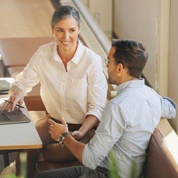 A Patelco Home Loan Consultant helps a member refinance their mortgage.